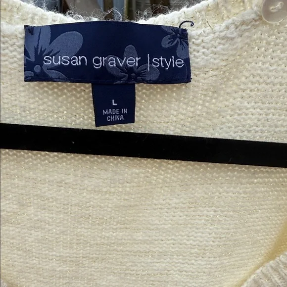 Susan Graver Cream Women's Cardigan - Picture 2 of 6